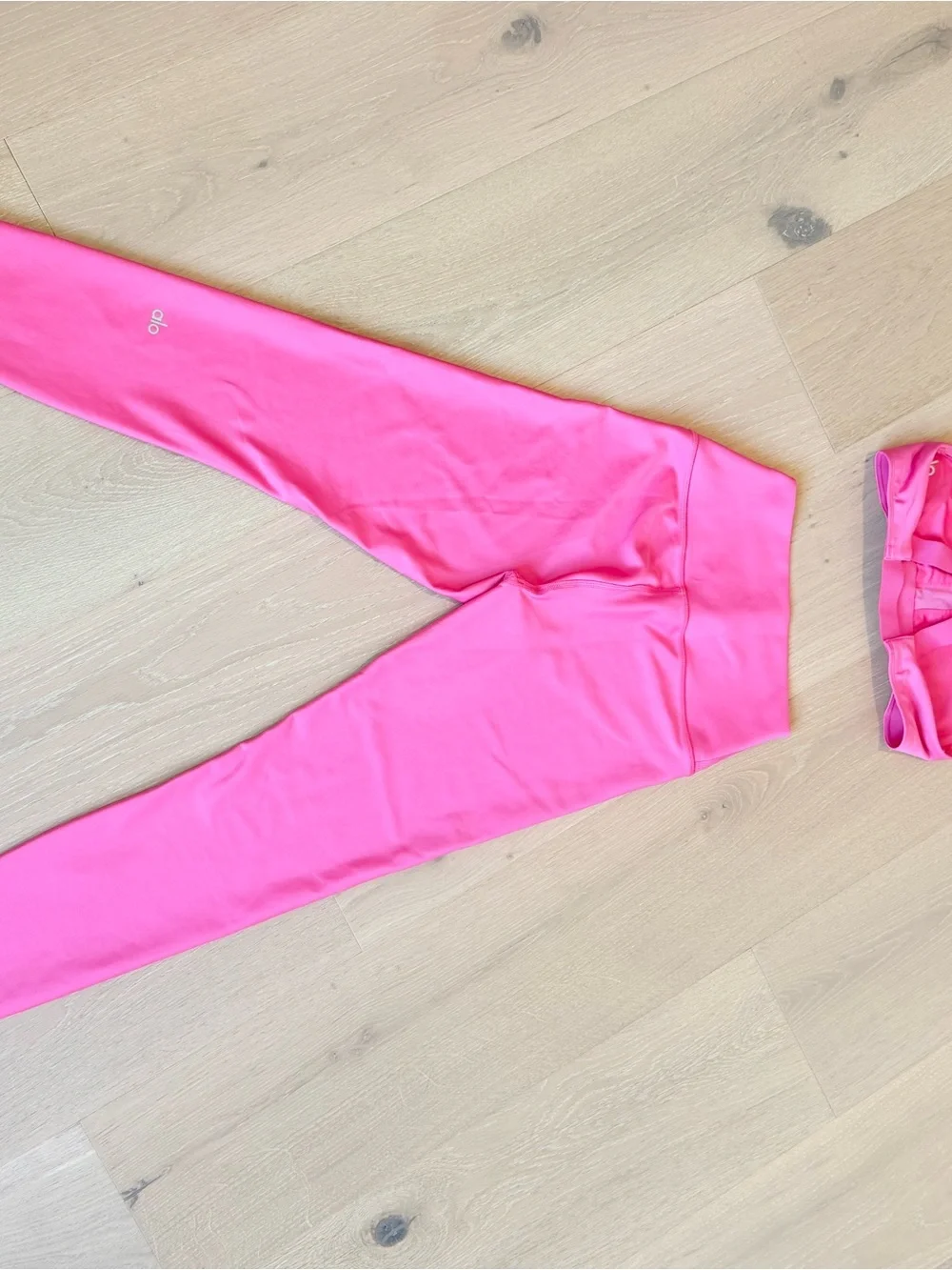 ALO Yoga Hot Pink Crossback Swim Top and Bottom Set